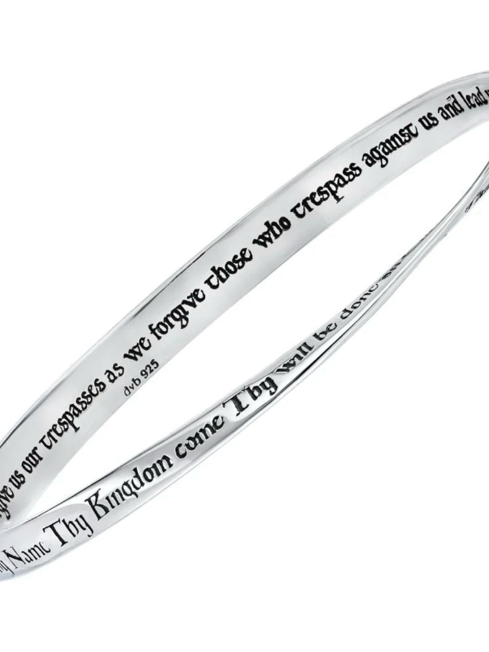 Lord's Prayer in English King James Version (The Our Father) - Mobius Bracelet